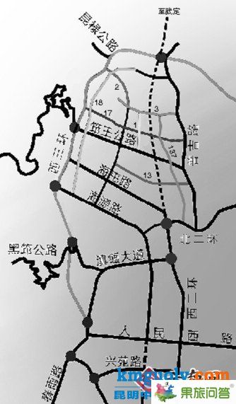 点击查看详细情况:13条新路呼应昆明西北三环 王家桥成西市次中心